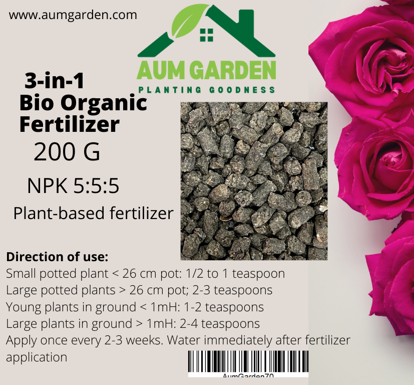 Bio Organic Fertiliser, NPK 5-5-5 Plant-Based Fertilizer for Vegetables and Fruit Trees, 200G