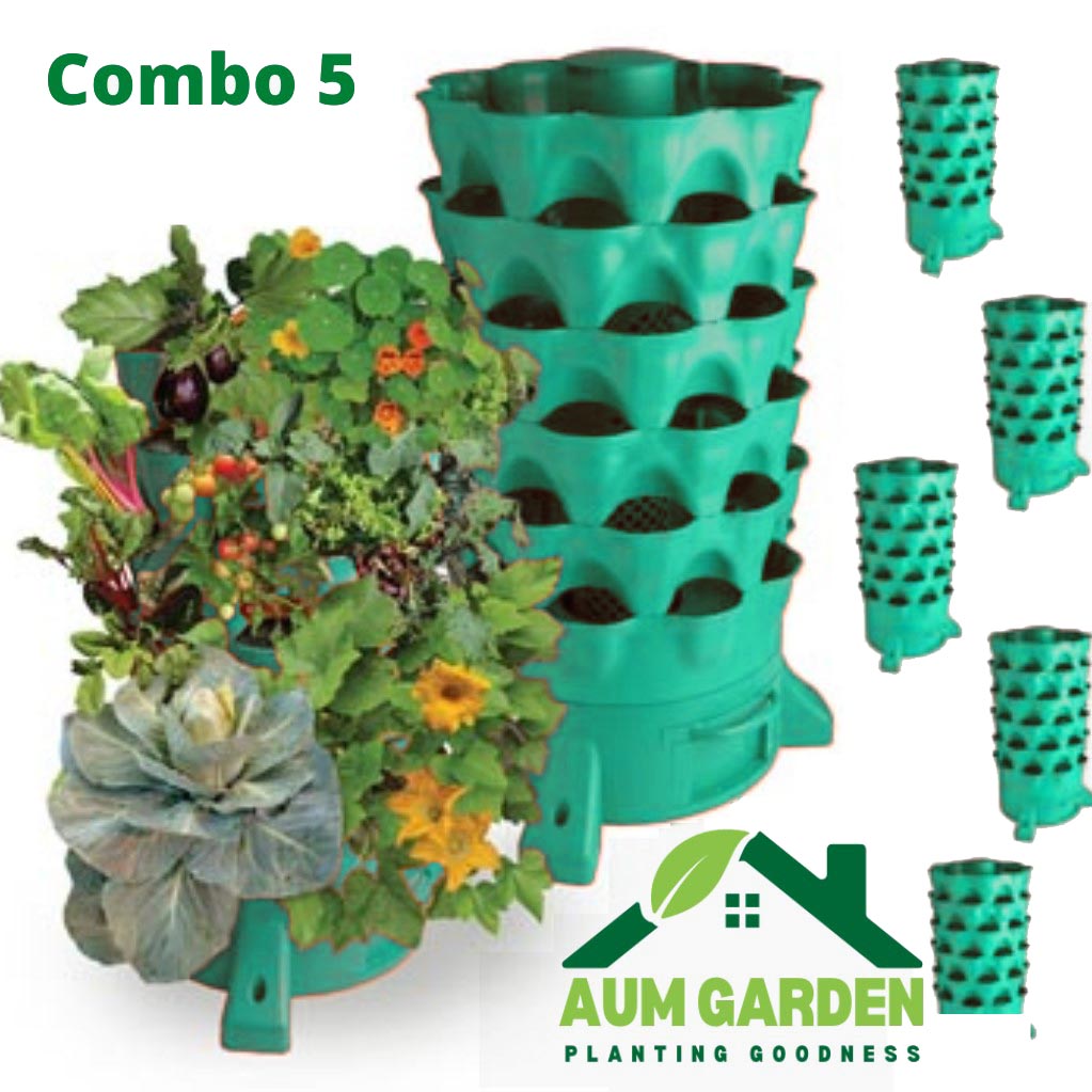 3-In-1 Organic Veggie Tower (Veggie Growth, Vermiculture, Kitchen Scrap Composting)