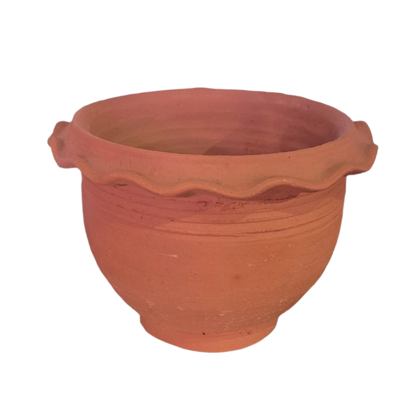 Terracotta flower pot (round bottom ruffled edge)