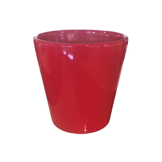 Ceramic Red Flower Pot (13cm tall)