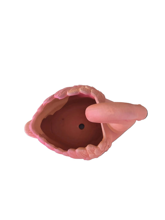 Swan Clay Pot